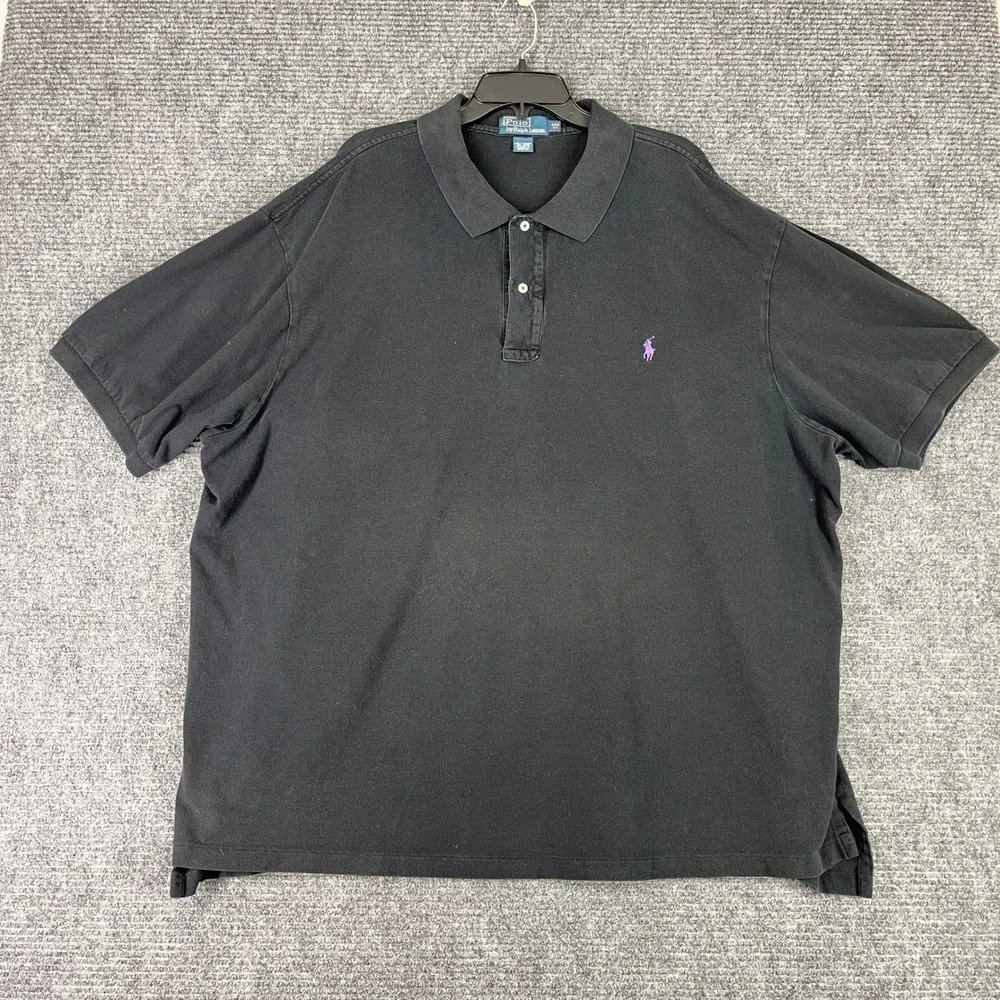 Polo Ralph Lauren Shirt Mens‎ 4XB Purple Pony Mesh Cotton Business Casual Street